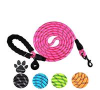 Laisse Robuste pour Chien, 3 m/2 m, Convient pour Les Chiens de Taille Moyenne et Grande, avec poignées Confortables et Lignes réfléchissantes Plus évidentes (Rose, 3M)