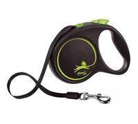 Laisse sangle - Flexi - Black Design M - 5 m - noir argent