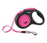 Laisse sangle TRIXIE flexi New NEON - Taille S - 5m - Rose fluo