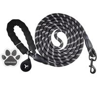 Laisse Solide pour Chien, 10 m/3 m/2 m, Convient pour Les Chiens de Taille Moyenne et Grande, avec poignée rembourrée Confortable et Ligne réfléchissante Haute (Noir, 10 m x 10 mm)