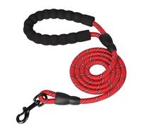 Laisse solide pour chiens avec poignée souple - Laisse renforcée pour chiens de petite, moyenne et grande taille - Fournitures pour chiens de grande taille (rouge, 1 cm, 150 cm)