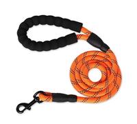 Laisse solide pour chiens avec poignée souple - Laisse renforcée pour chiens de petite, moyenne et grande taille - Orange - 0,8 cm - 200 cm