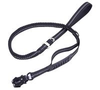 Laisse tactique pour chien avec mousqueton grenouille - Aluminium aéronautique - Laisse robuste en nylon avec 2 poignées pour un contrôle maximal - Réfléchissante et indéchirable - Pour chiens de