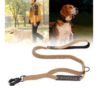 Laisse Tactique pour Chien - Robuste - avec Anneau en D en métal et Sangle réfléchissante - Réglable de 1,2 à 1,7 m - pour Chiens de Petite, Moyenne et Taille - Kaki