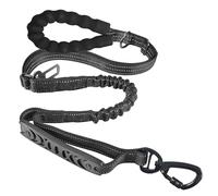 Laisse tactique robuste pour chien, 1,2 à 1,5 m, élastique absorbant les chocs avec 2 poignées rembourrées et ceinture de sécurité de voiture pour chiens de taille moyenne et grande