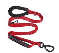 Laisse tactique robuste pour chien, 1,2 à 1,5 m, élastique absorbant les chocs avec 2 poignées rembourrées et ceinture de sécurité de voiture pour chiens de taille moyenne et grande