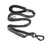 Laisse tactique robuste pour chien, 1,2 à 1,8 m, absorbe les chocs avec poignée souple, laisse solide anti-traction avec poignée rembourrée et boucle de sécurité pour voiture, réfléchissante pour