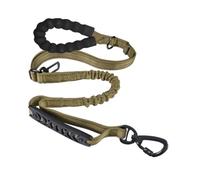 Laisse tactique robuste pour chien - 1,2 à 1,8 m - Laisse élastique absorbant les chocs avec poignée souple, poignée rembourrée et boucle de sécurité pour voiture, réfléchissante pour promenade de