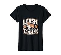 Laisse Tangler - Promeneur de Chien T-Shirt Graphique avec Valeur, Femme, Noir, M