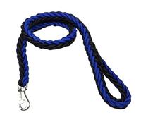 Laisse tissée épaisse à huit brins pour chien de grande taille Noir/bleu Taille S