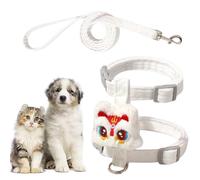 Laisses pour chat, harnais pour chien, Harnais de poitrine pour chiot avec décor de lion dansant, Dureté réglable pour chat, fournitures de vêtements d'extérieur pour animaux de compagnie pour la marc