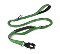 Laisses réfléchissantes Absorbant Les Chocs for Animaux de Compagnie, avec Ceinture de sécurité de Voiture for Grands Chiens, Laisse élastique Tactique Robuste for Chien, sans Traction(Green)