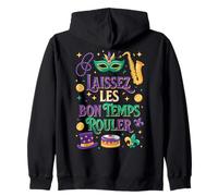 Laissez Les Bon Temps Rouler Mardi Gras Fleur de Lis Perles Sweat à Capuche