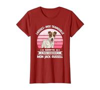 Laissez-Moi Tranquille Jack Russell Jack Russells T-Shirt, Femme, Canneberge, XXL