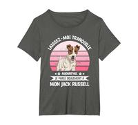 Laissez-Moi Tranquille Jack Russell Jack Russells T-Shirt, Femme Grandes Tailles, Asphalte, 2X