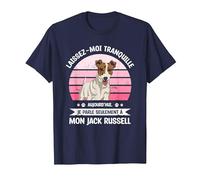 Laissez-Moi Tranquille Jack Russell Jack Russells T-Shirt, Homme, Bleu Marine, L