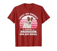 Laissez-Moi Tranquille Jack Russell Jack Russells T-Shirt, Homme, Canneberge, S