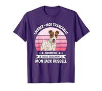 Laissez-Moi Tranquille Jack Russell Jack Russells T-Shirt, Homme, Violet, L
