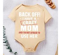 Laissez-moi tranquille, j'ai une mère folle et je n'ai pas peur de l'utiliser, Body bébé garçon avec motif de dessin animé décontracté, manches courtes, convient pour le printemps/été 6-9M,0-1M,1-3M,3