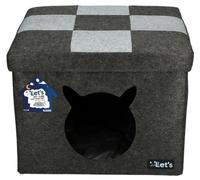 Laissez-nous dormir cube animal de compagnie gris clair/gris foncé