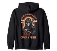 Laissez Vos Bagages derrière Vous et venez avec Moi Grim Reaper Sweat à Capuche