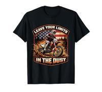 Laissez Vos limites dans la poussière USA Dirt Bike Motocross Rider T-Shirt
