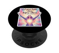 Laissez Votre lumière Briller Devant Les Autres chrétiens de la Bible Femme Dieu PopSockets PopGrip Adhésif