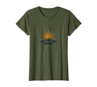 Laissez Votre lumière Briller Logo Soleil inspirant T-Shirt, Femme, Olive, XS