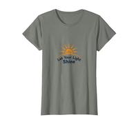 Laissez Votre lumière Briller Logo Soleil inspirant T-Shirt, Femme, Vert Kaki chiné, M