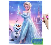 LAISU Peinture diamant pour adultes, débutants et enfants à partir de 6 ans, Reine des Neiges Eisa, Princesse 5D, 30 x 40 cm, grandes pierres rondes à faire soi-même, peinture diamant, mosaïque, kit