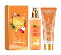 Lait Corps Hydratant,Lait Corps Hydratant Anti Dessèchement,Fleur d'Oranger Lait Corporel & Brume Corporelle,Brume Corporelle Parfumée,Hydrate 48h,Nourrit et hydrate la peau,Coffret cadeau de Noël