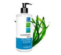 Lait Démaquillant aux Céramides, Collagène, Algues Marines, Alternative Naturelle Efficace, Élimine le Maquillage, Nettoyant Visage et Yeux 200 ml