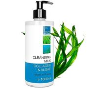 Lait Démaquillant aux Céramides, Collagène, Algues Marines, Alternative Naturelle Efficace, Élimine le Maquillage, Nettoyant Visage et Yeux 1000 ml