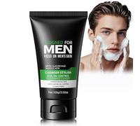 Lait Demaquillant Visage Homme 100g, Soin Visage Lait DéMaquillant Homme, Laisse La Peau Propre Et RafraîChie, Gel Moussant Anti-Imperfections Pour Peaux Grasses