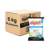 Lait en Poudre Régilait Demi-Ecrémé pour Distributeur Automatique - 10 paquets - 5 Kg