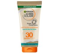 GARNIER Ambre Solaire - Lait Fluide Hydratant - Haute Protection Solaire - FPS 30 - Protège des UVA & UVB - Hydratation 24h - Résiste à L'Eau - Fini Invisible - Visage & Corps - 175 ml