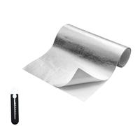 Laitejituan 60 x 350 cm Feuille Isolante Autocollant Isolation Thermique en Feuille Aluminium Fibre de Verre Barrière Thermique Aluminisée Matériau Réfléchissant pour Isolation & Tuyauteries