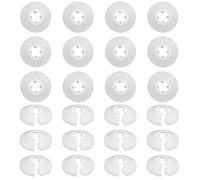 LAITER 24 Pcs Colliers de Pipe en Plastique pour Tuyau Rosace Ronde Blanche Diamètre de 16 mm Cache-Tuyau pour Radiateur Chauffage Plomberie Couvercle de Trou Mural Sol pour Robinet Tuyauterie
