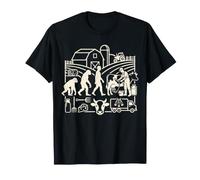 Laitiericulteur Evolution Farming Agriculture Vache T-Shirt