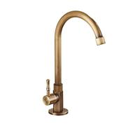 Laiton antique col de cygne classique levier unique eau froide robinet d'évier de cuisine robinet extérieur finition brossée en bronze