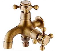 Laiton antique pour poignée en croix robinet mural double raccord double poignée simple froid installation facile jardin antique poignées de robinet remplacement cuisine évier boutons salle de bain