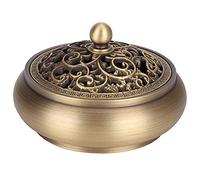 Laiton Brûleur d'Encens Lotus Bouddha en Métal - Poêle à Charbon de Bois de Luxe pour Décoration Bureau, Chambre et Maison