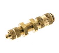 Laiton DN 2.7 (Micro) Air Coupling Socket 4x6 mm Union Nut Bulkhead Double Shut-Off