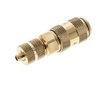 Laiton DN 2.7 (Micro) Coupleur pneumatique Douille 3x4.3 mm Écrou-raccord Double obturation