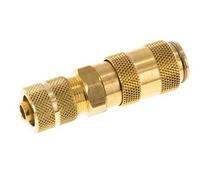 Laiton DN 2.7 (Micro) Coupleur pneumatique Douille 4x6 mm Écrou-raccord Double obturation