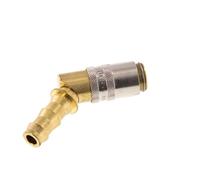 Laiton DN 6 Embout d'accouplement de moule 9,5 mm Pilier de tuyau Protection contre le déverrouillage 45-deg
