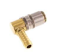 Laiton DN 6 Embout d'accouplement de moule 9 mm Pilier de tuyau Protection contre le déverrouillage 90-deg