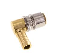 Laiton DN 9 Embout d'accouplement de moule 13 mm Pilier de tuyau Protection contre le déverrouillage 90-deg