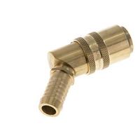 Laiton DN 9 Manchon d'accouplement de moule Prise 13 mm Pilier de tuyau Protection contre le déverrouillage Double obturation 45-deg