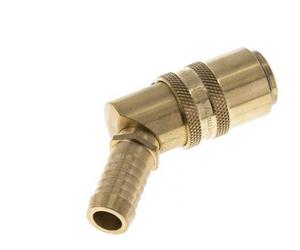 Laiton DN 9 Manchon d'accouplement de moule Prise 13 mm Pilier de tuyau Protection contre le déverrouillage Double obturation 45-deg